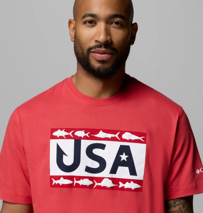 Men's PFG Silver Bank Americana Hook Flag T-Shirt