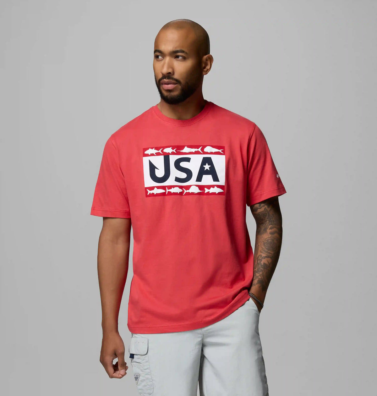Men's PFG Silver Bank Americana Hook Flag T-Shirt