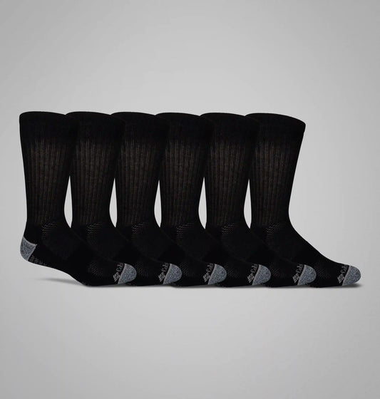 Men's Crew With Pique Footbed Socks - 6 Pack