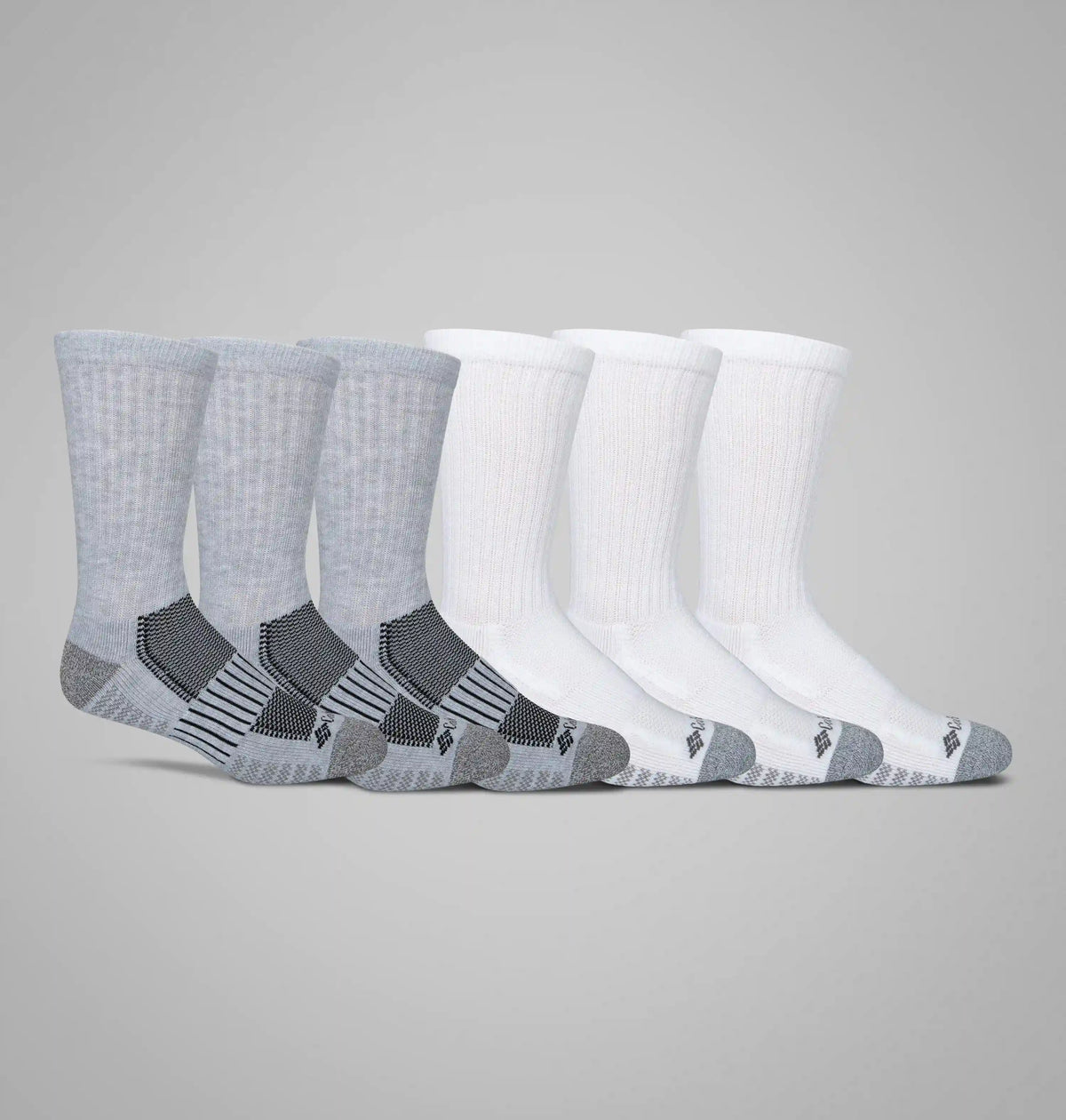 Men's Crew With Pique Footbed Socks - 6 Pack