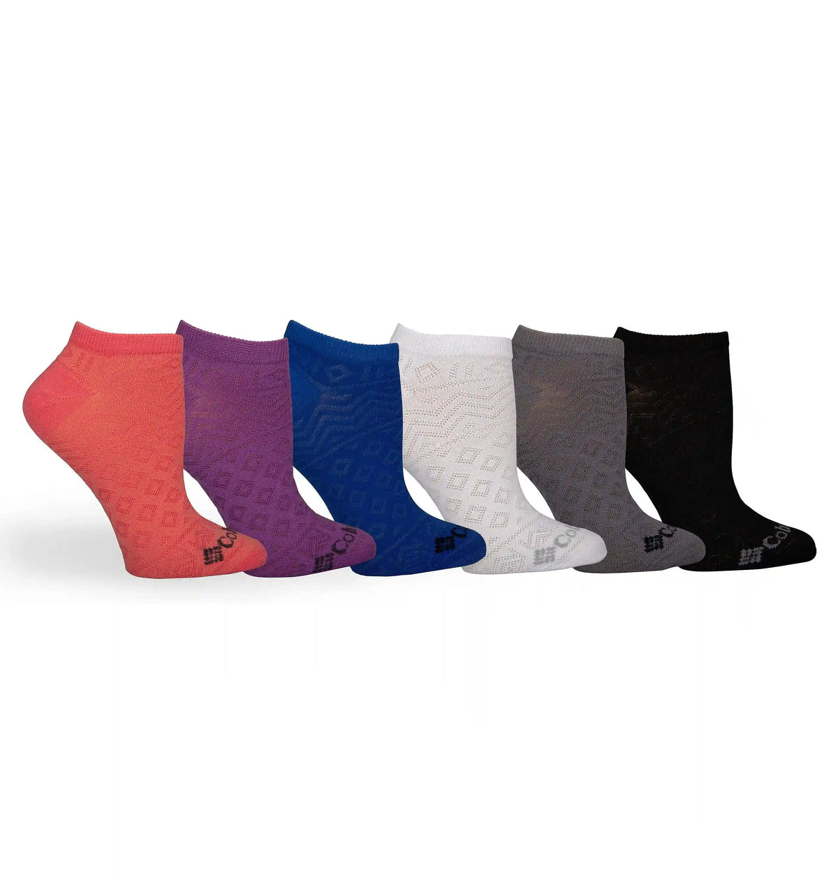 Women's No Show Pattern Mesh Socks - 6 Pack