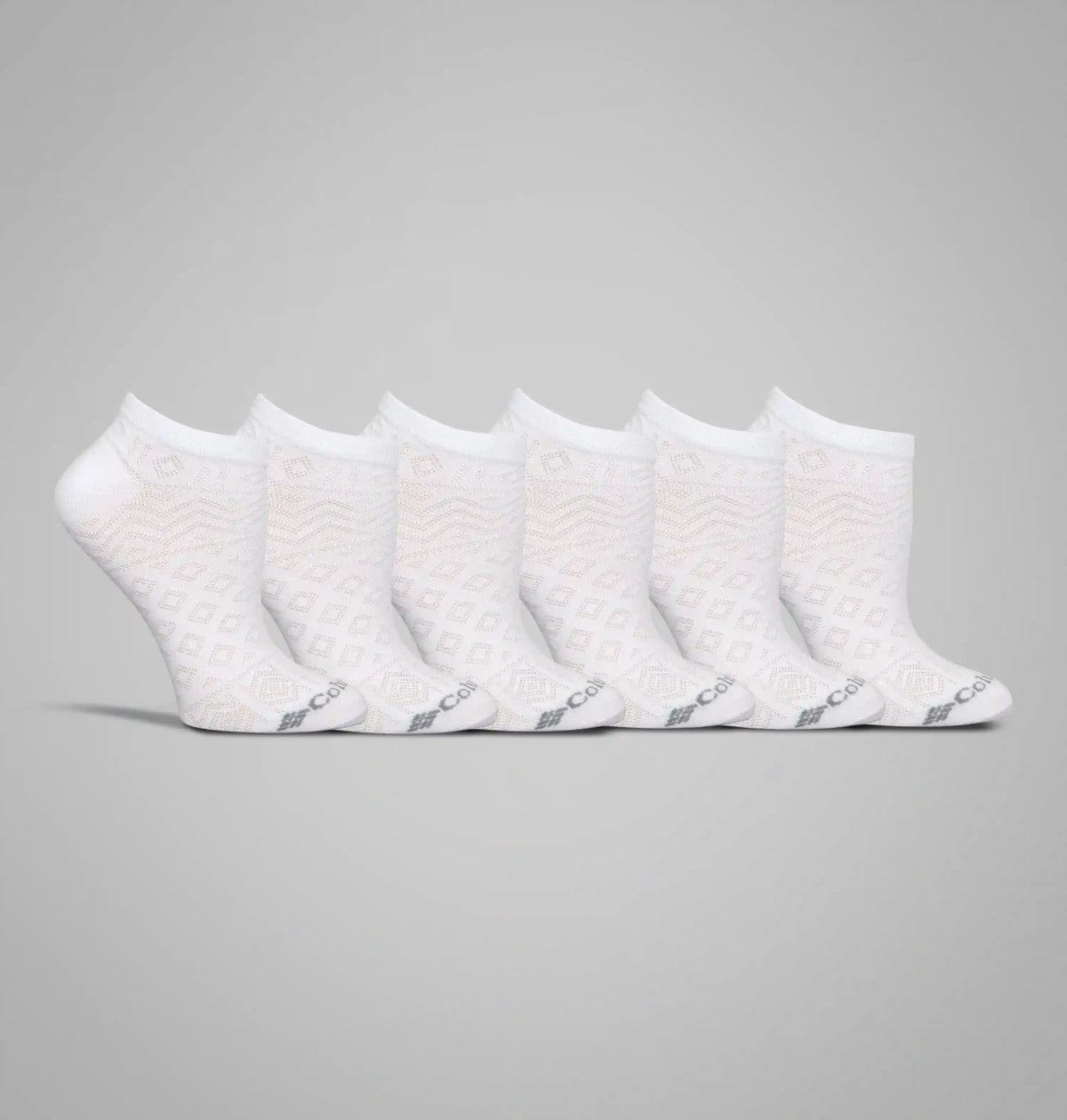 Women's No Show Pattern Mesh Socks - 6 Pack