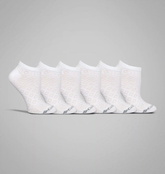 Women's No Show Pattern Mesh Socks - 6 Pack
