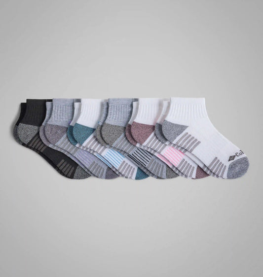 Women’s Fashion Quarter Socks With Pique Footbed - 6 Pack