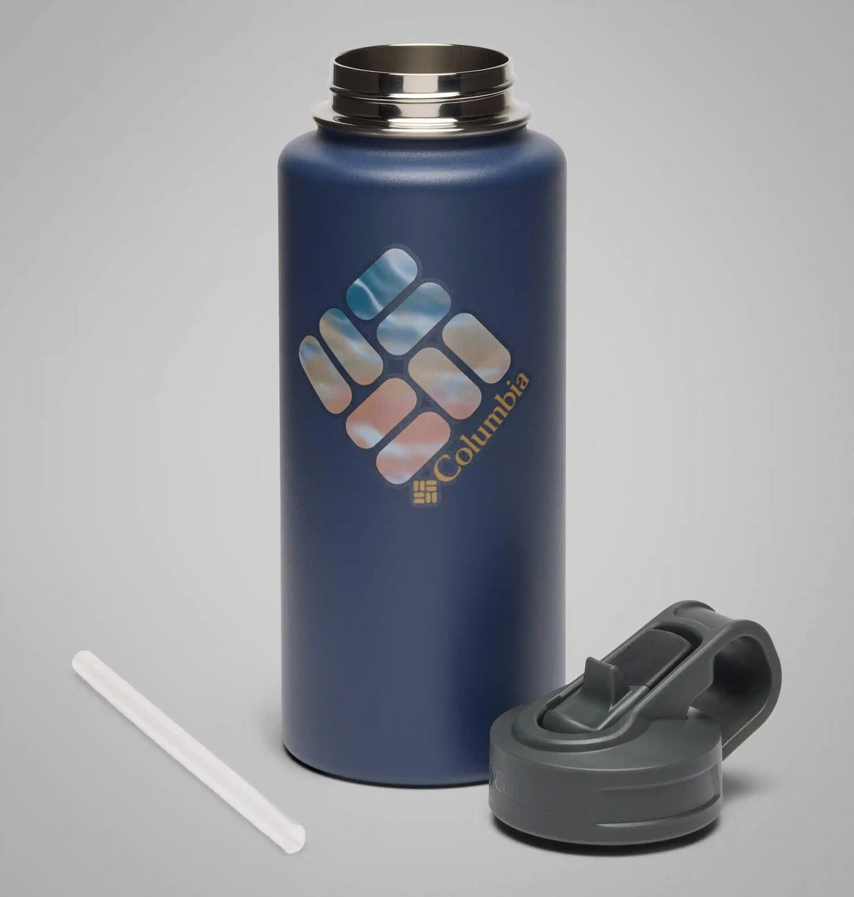Stainless Steel Vacuum Bottle With Straw - 32 ounces