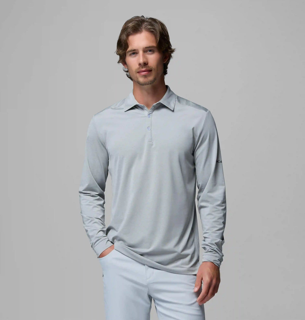 Men's Omni-Wick Pin High Long Sleeve Polo