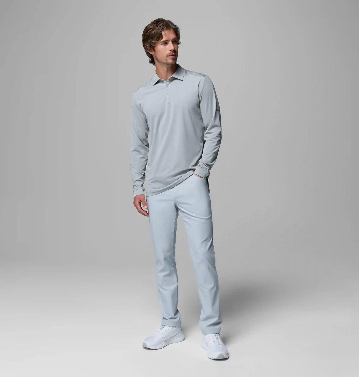 Men's Omni-Wick Pin High Long Sleeve Polo