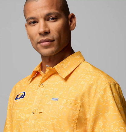 Men's PFG Super Slack Tide Short Sleeve Shirt - Los Angeles Rams