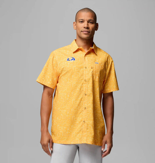 Men's PFG Super Slack Tide Short Sleeve Shirt - Los Angeles Rams