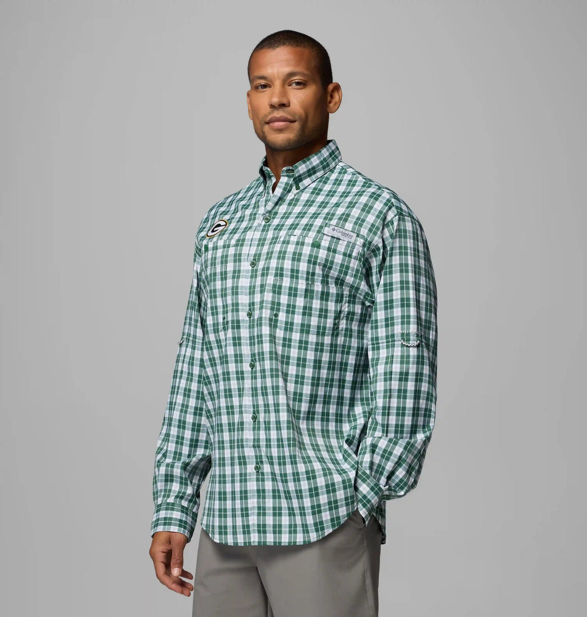 Men's PFG Super Tamiami Long Sleeve Shirt - Green Bay Packers