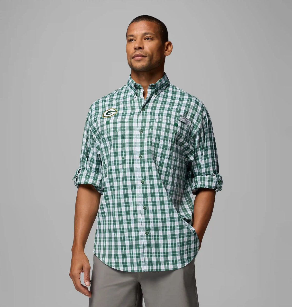 Men's PFG Super Tamiami Long Sleeve Shirt - Green Bay Packers