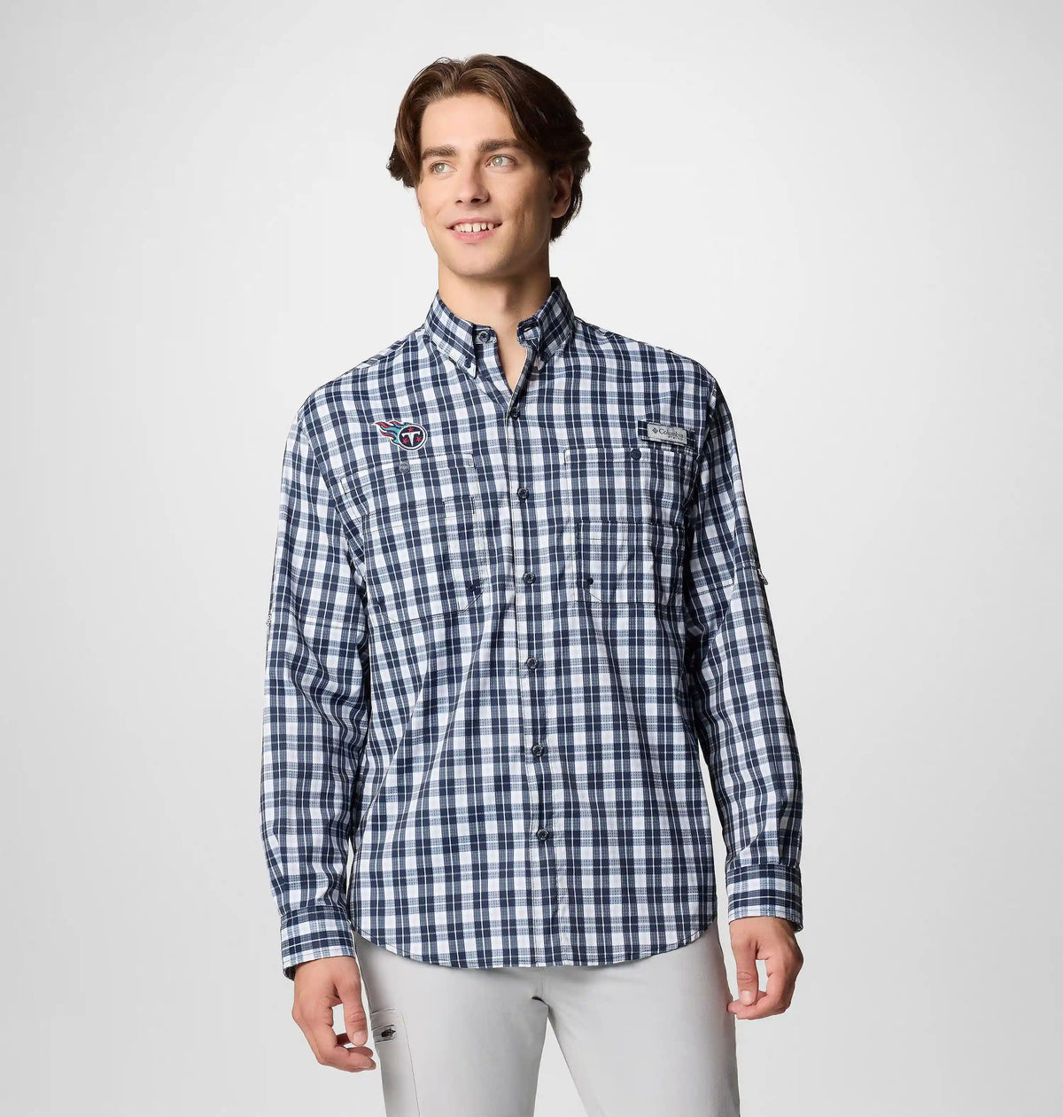 Men's PFG Super Tamiami Long Sleeve Shirt - Tennessee Titans