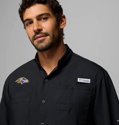 Men's PFG Tamiami Short Sleeve Shirt - Baltimore Ravens