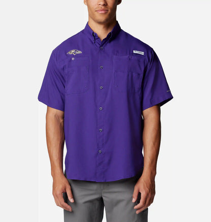 Men's PFG Tamiami Short Sleeve Shirt - Baltimore Ravens