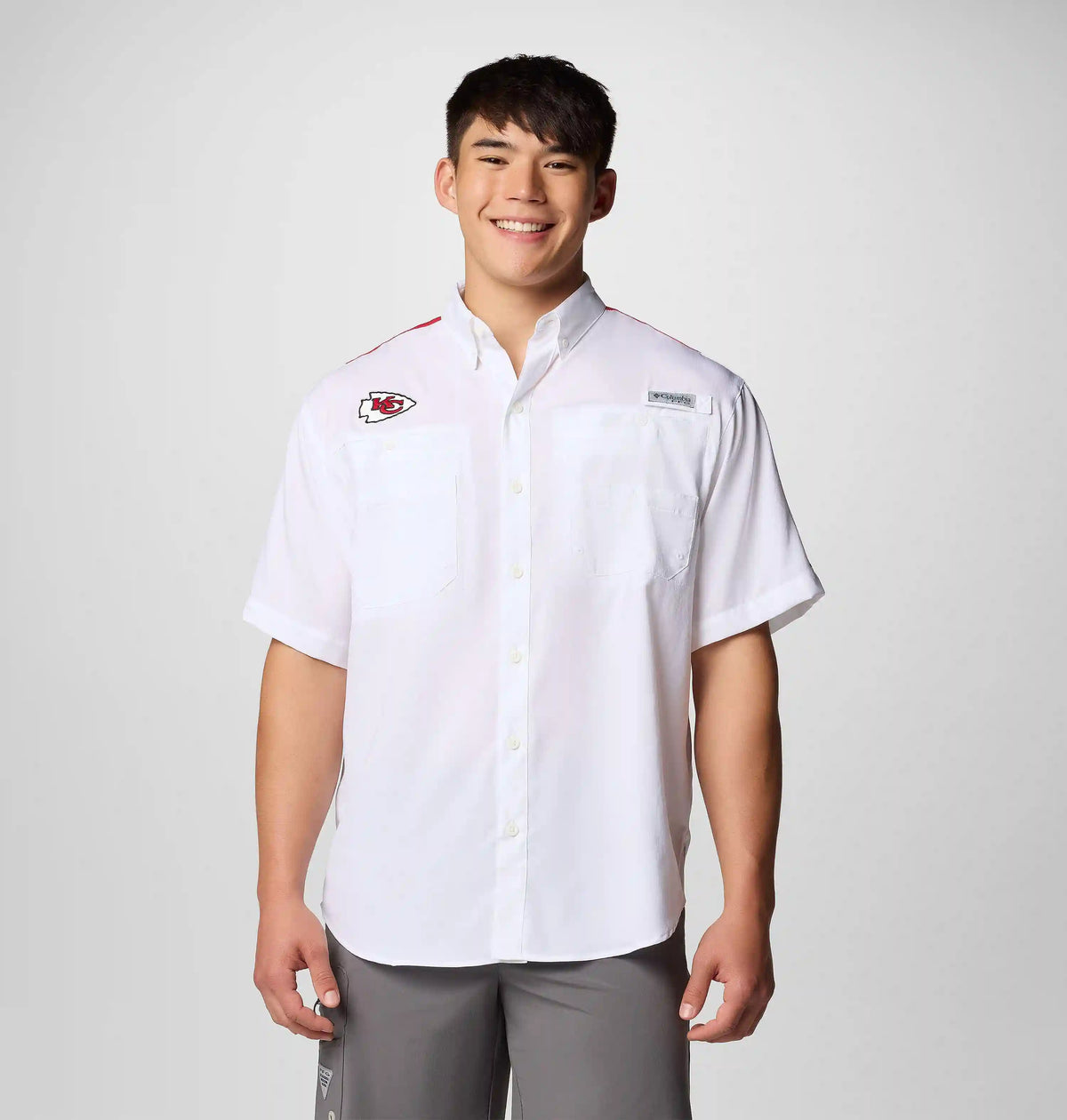 Men's PFG Tamiami Colorblocked Short Sleeve Shirt - Kansas City Chiefs