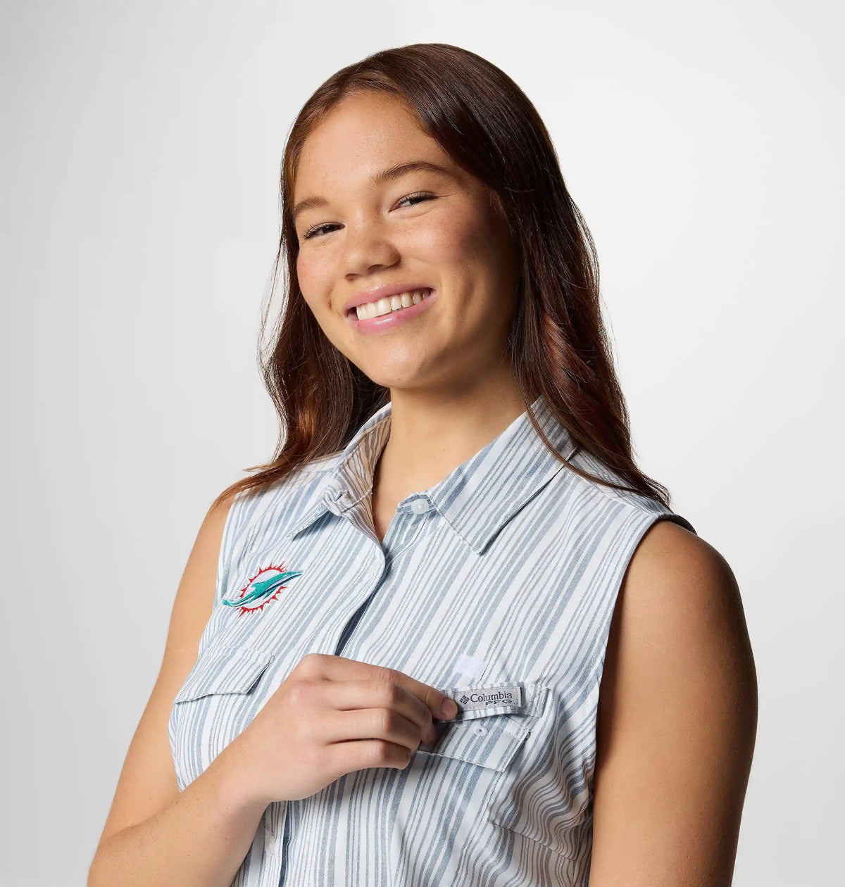 Women's PFG Sun Drifter Woven Dress II - Miami Dolphins
