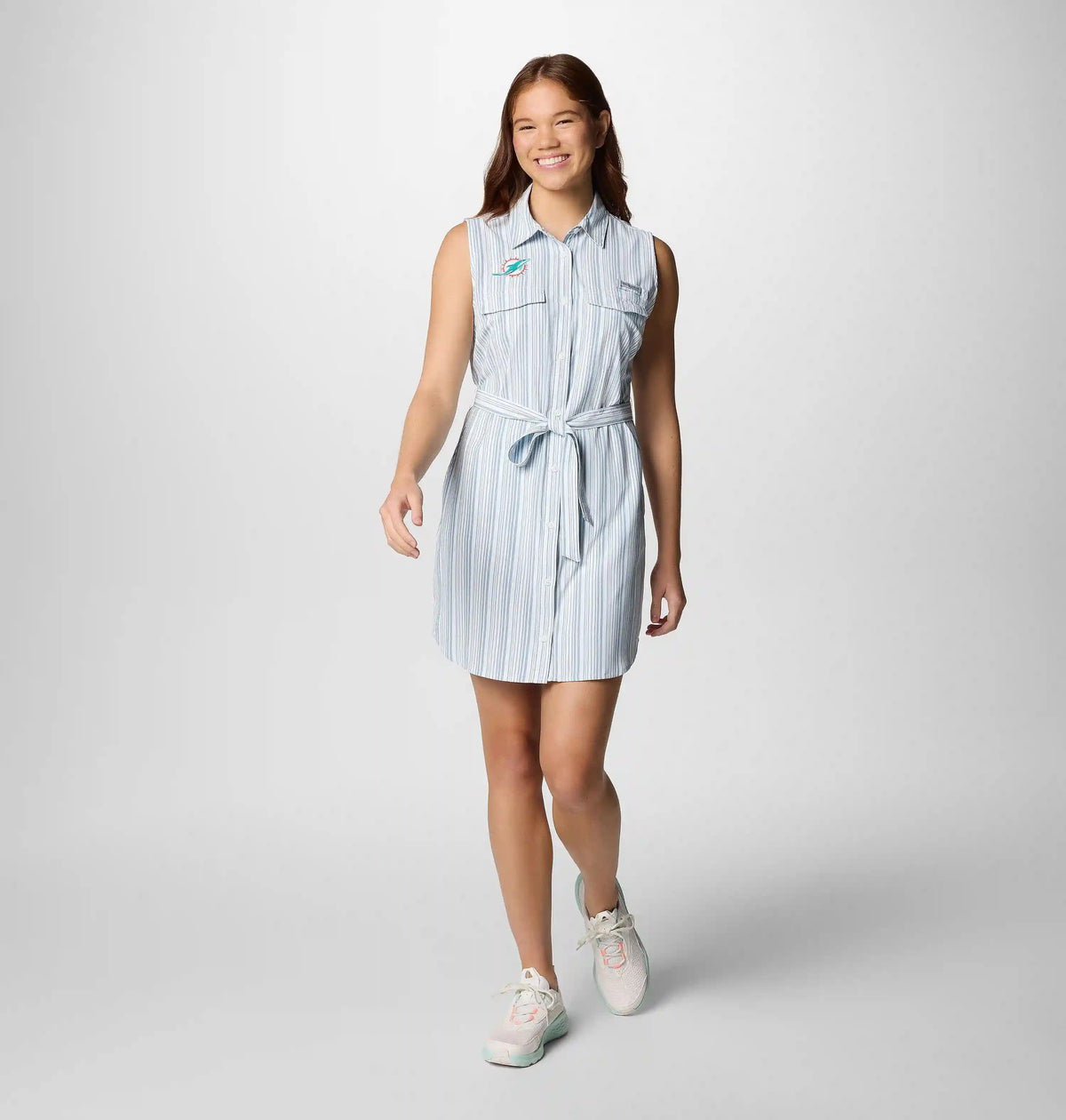 Women's PFG Sun Drifter Woven Dress II - Miami Dolphins