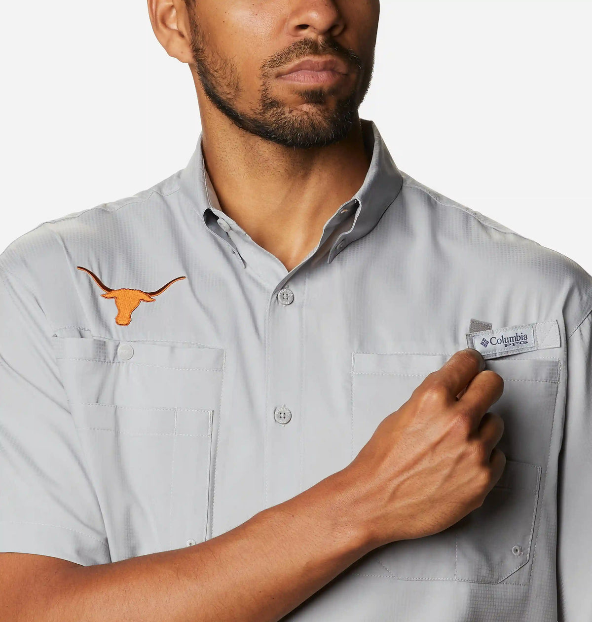 Men's Collegiate PFG Tamiami Short Sleeve Shirt - Tall - Texas
