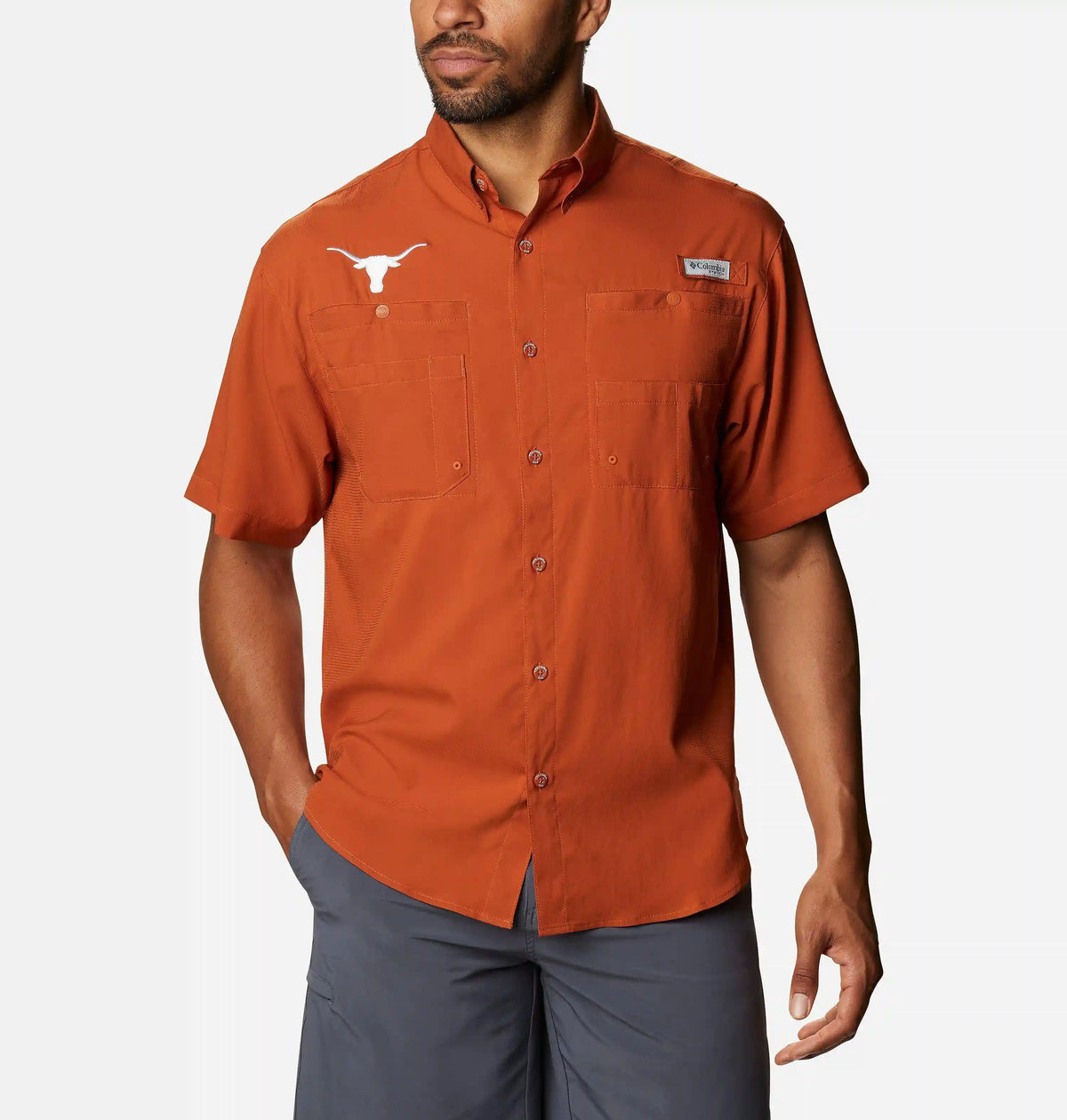 Men's Collegiate PFG Tamiami Short Sleeve Shirt - Tall - Texas
